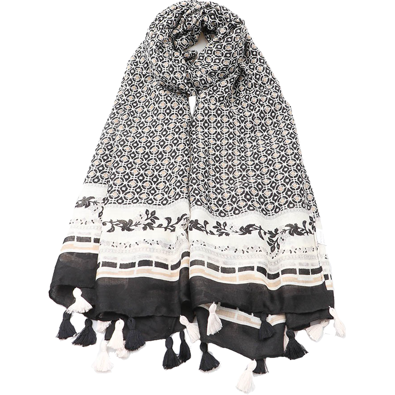 Tørklæde 1 Sort/Sand