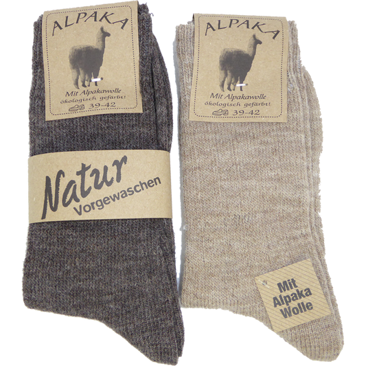 SOKKER ALPAKA BEIGE/BRUN - 2 PAR